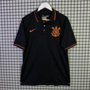 Camisa de Time Corinthians Polo Preta c/ Laranja