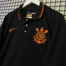 Camisa de Time Corinthians Polo Preta c/ Laranja