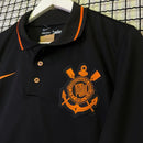Camisa de Time Corinthians Polo Preta c/ Laranja