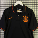 Camisa de Time Corinthians Polo Preta c/ Laranja